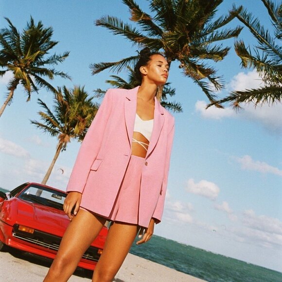 Zara | Blogger Fave! Linen Blend Strawberry Blazer - Picture 12 of 12